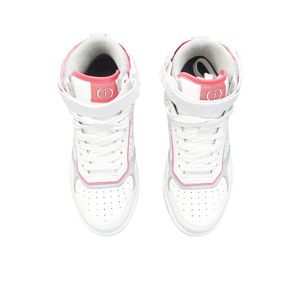 DIOR NIB B27 High Top White & Pink Oblique Leather Sneakers Size 37 $1250 - Picture 4 of 8